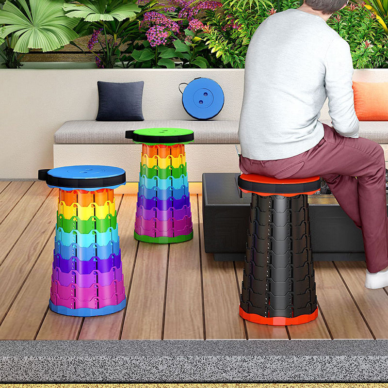 Moderne minimalistisk cylindrisk PP utvidbar sammenleggbart krakk for utendørs | Skanto