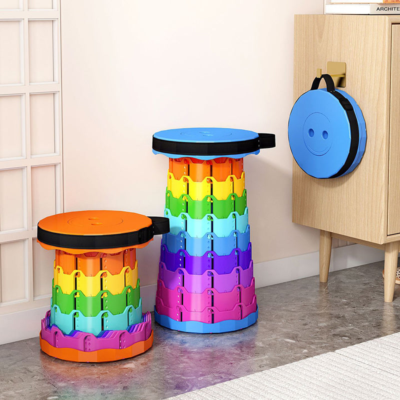 Moderne minimalistisk cylindrisk PP utvidbar sammenleggbart krakk for utendørs | Skanto