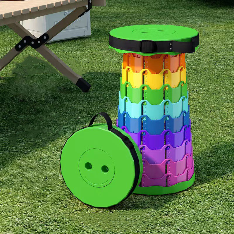 Moderne minimalistisk cylindrisk PP utvidbar sammenleggbart krakk for utendørs | Skanto