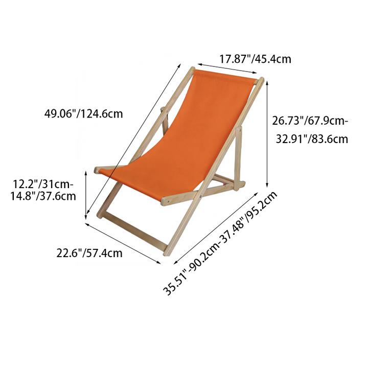 Moderne Minimalistisk Rektangulær Oxford Stoff Solid Furu Utendørs Strandstol Sammenleggbar Recliner Ryggstøtte For Utendørs | Skanto