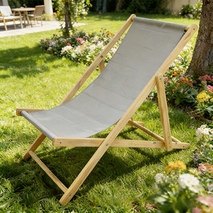 Moderne Minimalistisk Rektangulær Oxford Stoff Solid Furu Utendørs Strandstol Sammenleggbar Recliner Ryggstøtte For Utendørs | Skanto