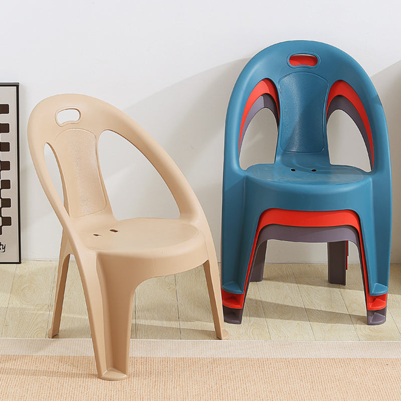 Moderne minimalistisk rund PP-stabelbar ryggstøtte armstol for barn til stue | Skanto