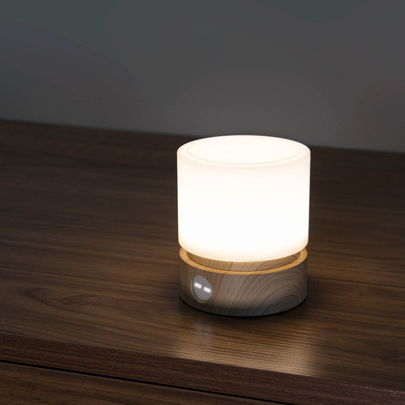 Skanto | Moderne nordisk timer oppladbar ABS HIPS silikon sylinder LED bordlampe nattlys for natbordet