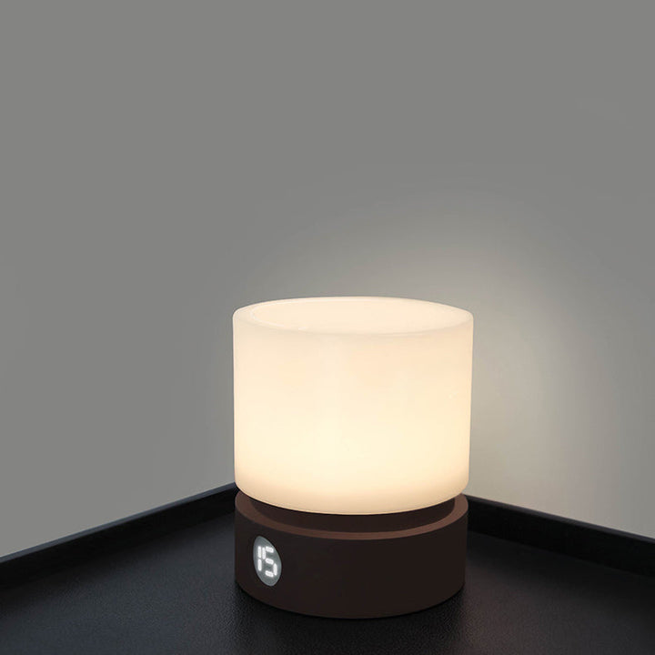 Skanto | Moderne nordisk timer oppladbar ABS HIPS silikon sylinder LED bordlampe nattlys for natbordet