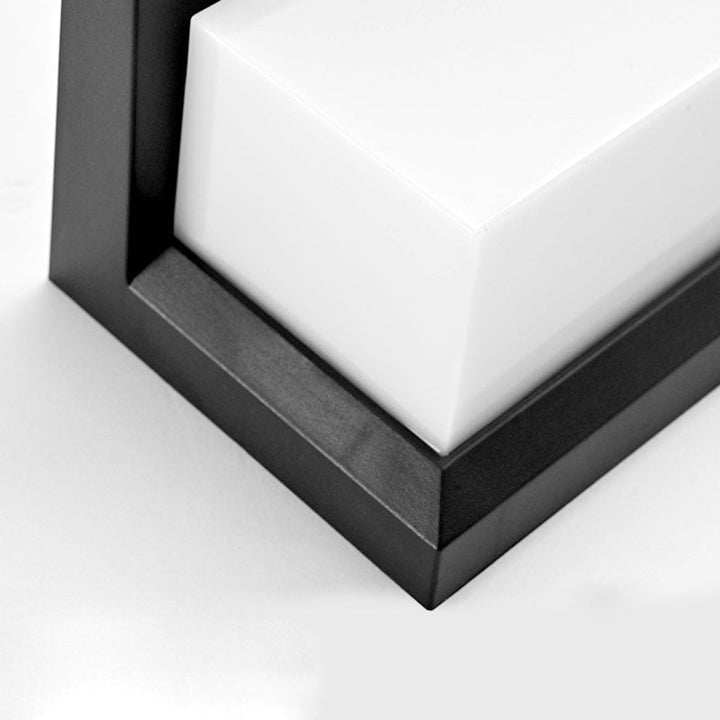 Moderne minimalistiske sol- og vanntette plast- og PC-rektangulære LED-vegglampe for utendørs, patio og hage | Skanto