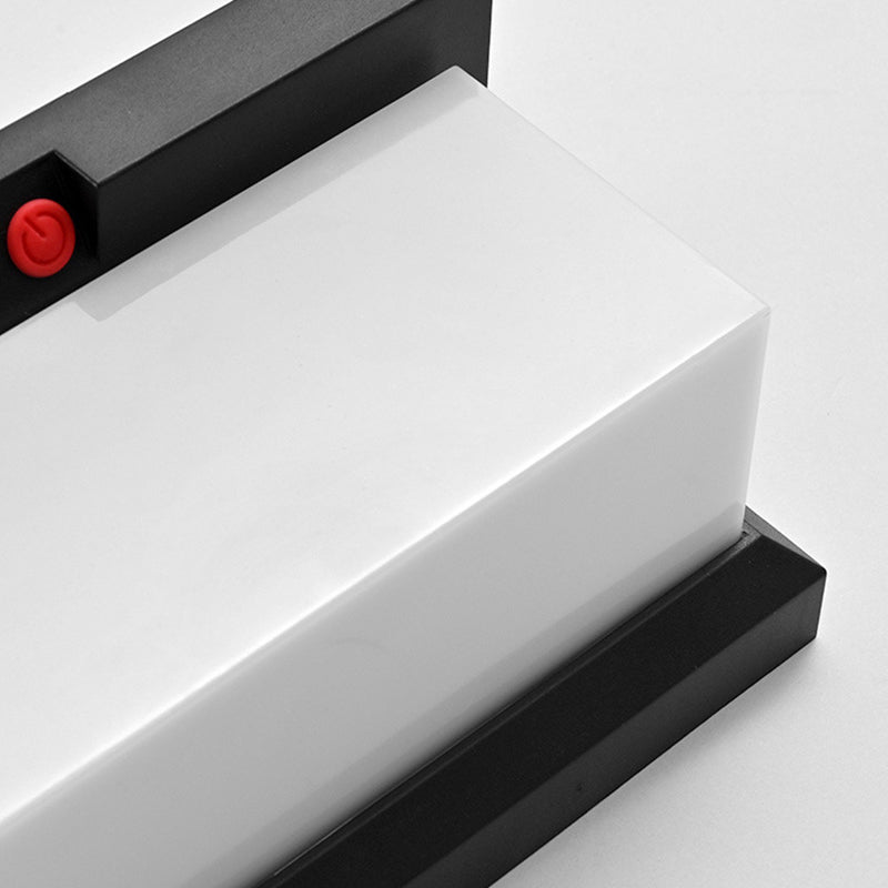 Moderne minimalistiske sol- og vanntette plast- og PC-rektangulære LED-vegglampe for utendørs, patio og hage | Skanto