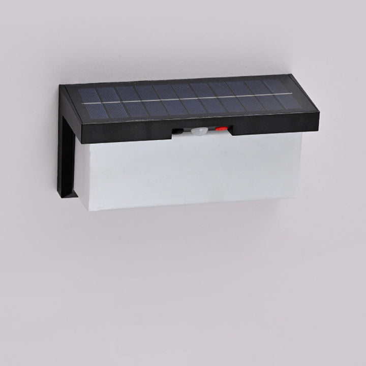 Moderne minimalistiske sol- og vanntette plast- og PC-rektangulære LED-vegglampe for utendørs, patio og hage | Skanto