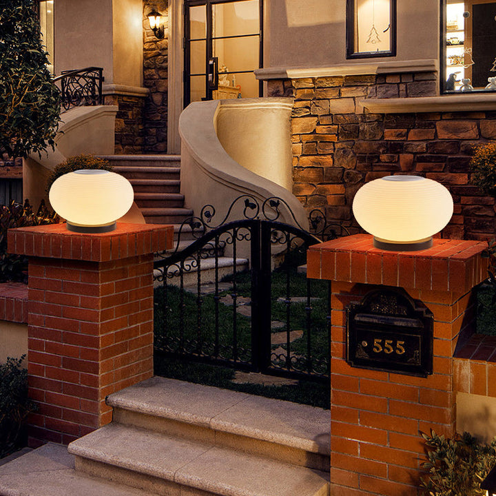 Moderne Minimalistisk PE Oval LED Sol & Vanntett Utebelysning For Hage & Terrasse | Skanto