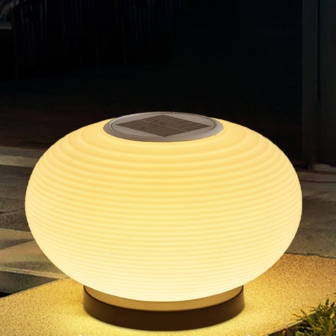 Moderne Minimalistisk PE Oval LED Sol & Vanntett Utebelysning For Hage & Terrasse | Skanto
