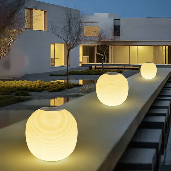 Moderne Minimalistisk PE Oval LED Sol & Vanntett Utebelysning For Hage & Terrasse | Skanto