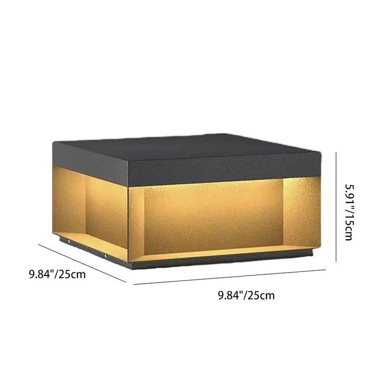 Moderne Minimalistiske Rustfritt Stål Firkantet LED Utendørs Lys Med Solenergi & Vanntette Funksjoner For Hage, Terrase, Port | Skanto