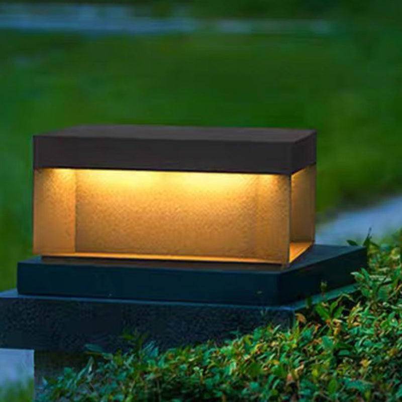 Moderne Minimalistiske Rustfritt Stål Firkantet LED Utendørs Lys Med Solenergi & Vanntette Funksjoner For Hage, Terrase, Port | Skanto