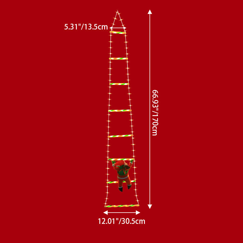 Norvo | Moderne Art Deco PVC Bomull Stige Form Santa Claus Jule Dekorasjon LED Lyskjede For Utendørs