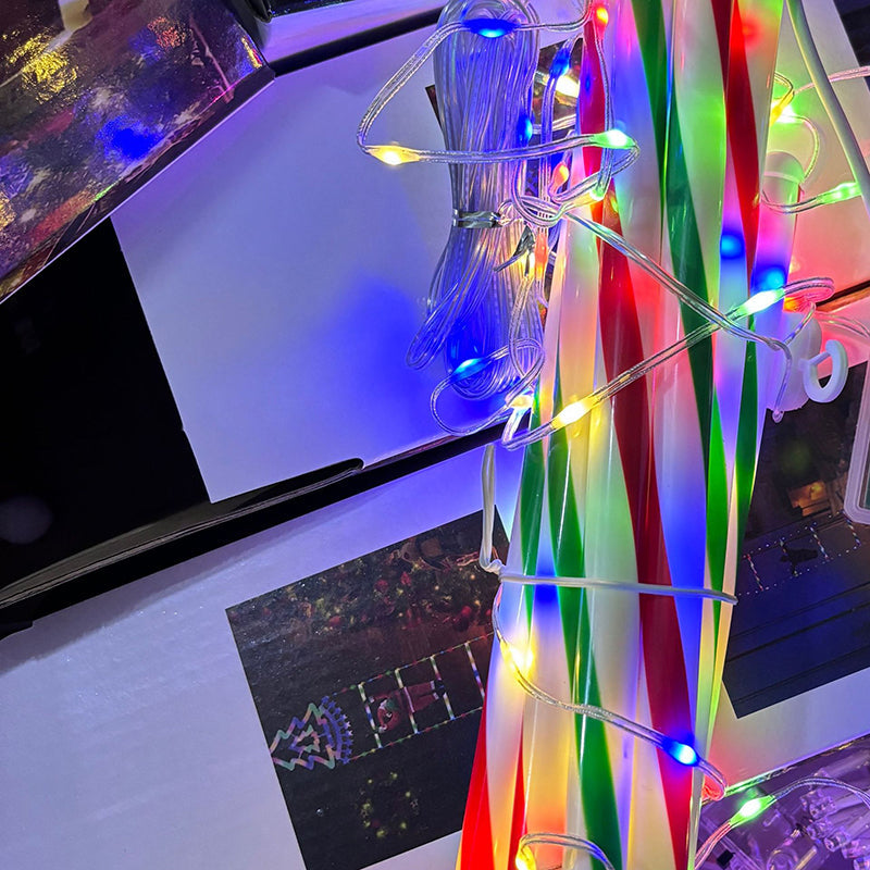 Norvo | Moderne Art Deco PVC Bomull Stige Form Santa Claus Jule Dekorasjon LED Lyskjede For Utendørs