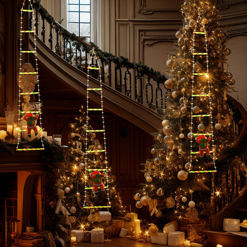 Norvo | Moderne Art Deco PVC Bomull Stige Form Santa Claus Jule Dekorasjon LED Lyskjede For Utendørs