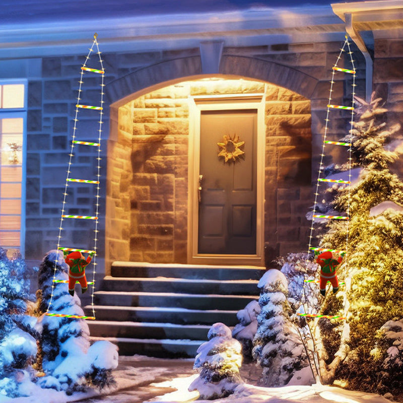 Norvo | Moderne Art Deco PVC Bomull Stige Form Santa Claus Jule Dekorasjon LED Lyskjede For Utendørs