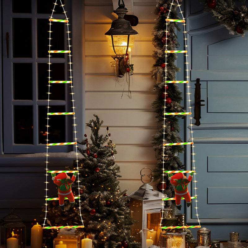 Norvo | Moderne Art Deco PVC Bomull Stige Form Santa Claus Jule Dekorasjon LED Lyskjede For Utendørs