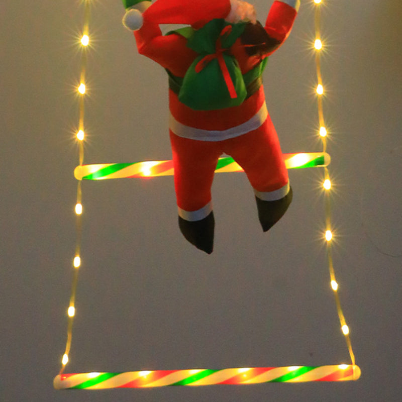 Skanto | Moderne Art Deco PVC Bomull Stige Form Santa Claus Jule Dekorasjon LED Lyskjede For Utendørs