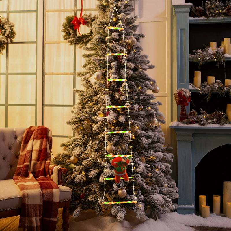 Norvo | Moderne Art Deco PVC Bomull Stige Form Santa Claus Jule Dekorasjon LED Lyskjede For Utendørs