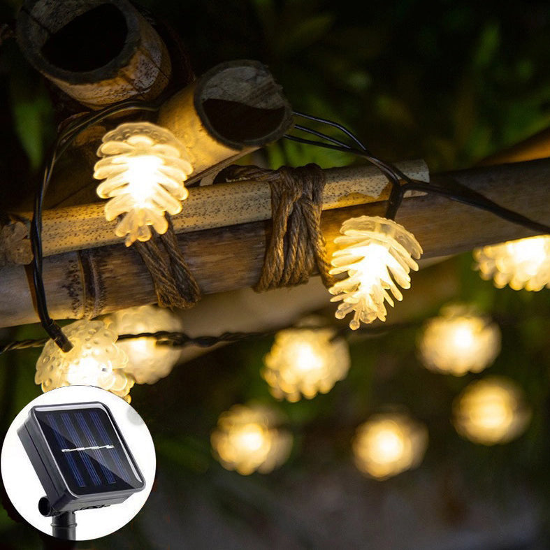 Skanto | Moderne Art Deco Vanntett Solbatteri PVC Kongle LED Lyskjede For Hage & Utendørs Patio