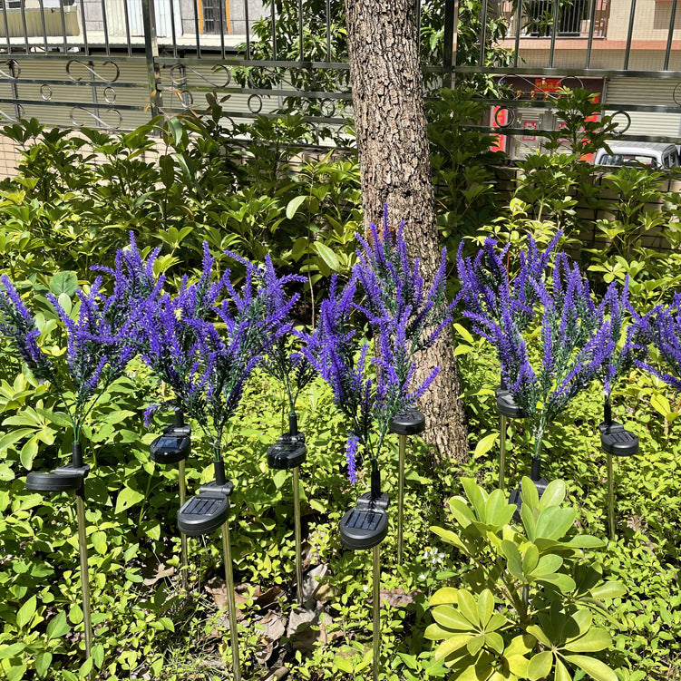 Solcelledrevet, vanntett LED-utelampe i rustfritt stål, PC og ABS i lavendelfarget utseende for hage og terrasse