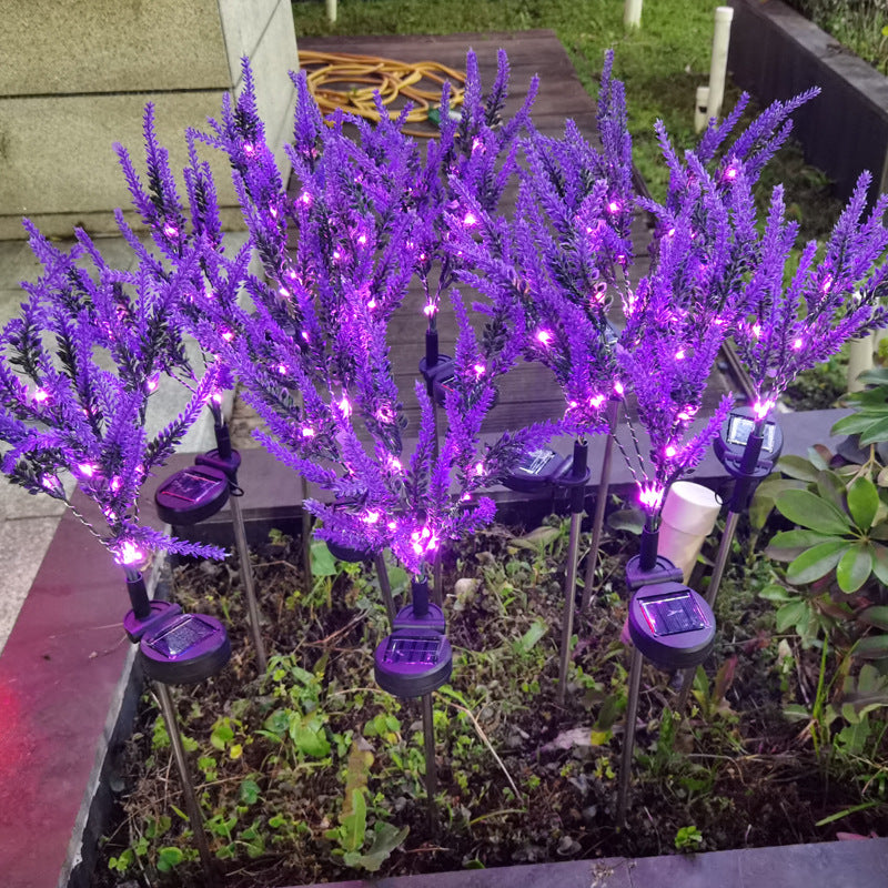 Moderne Art Deco Solvannbestandig Rustfritt Stål PC & ABS Falsk Lavendel LED Utebelysning Landskapsbelysning For Hage & Utendørs Patio | Skanto