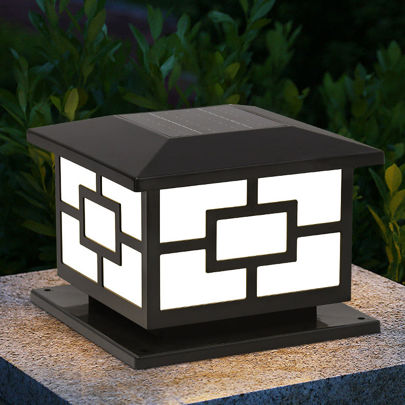 Vanntett LED solcellelampe i ABS-kubemateriale for terrassen