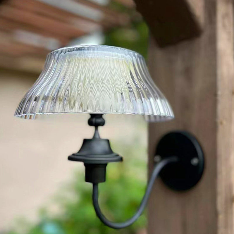 Moderne minimalistiske runde halvball kurvet pole jern ABS LED utendørs vegglampe for hagen | Skanto