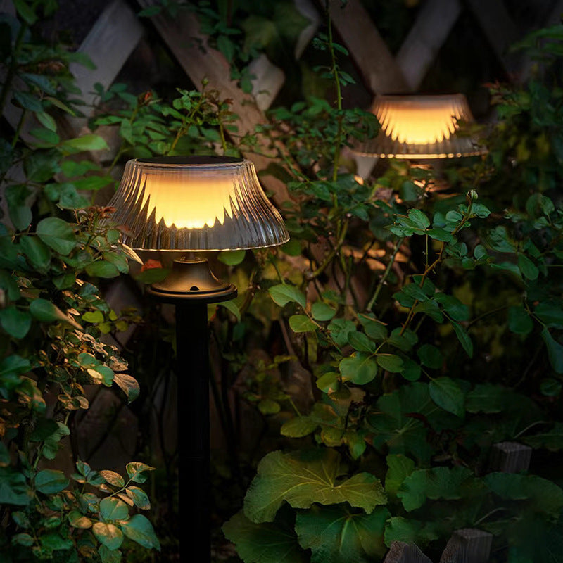 Moderne Minimalistisk Rund Halv Ball Lang Stang Jern ABS LED Grunnkontakt Utendørs Lys For Hage | Skanto