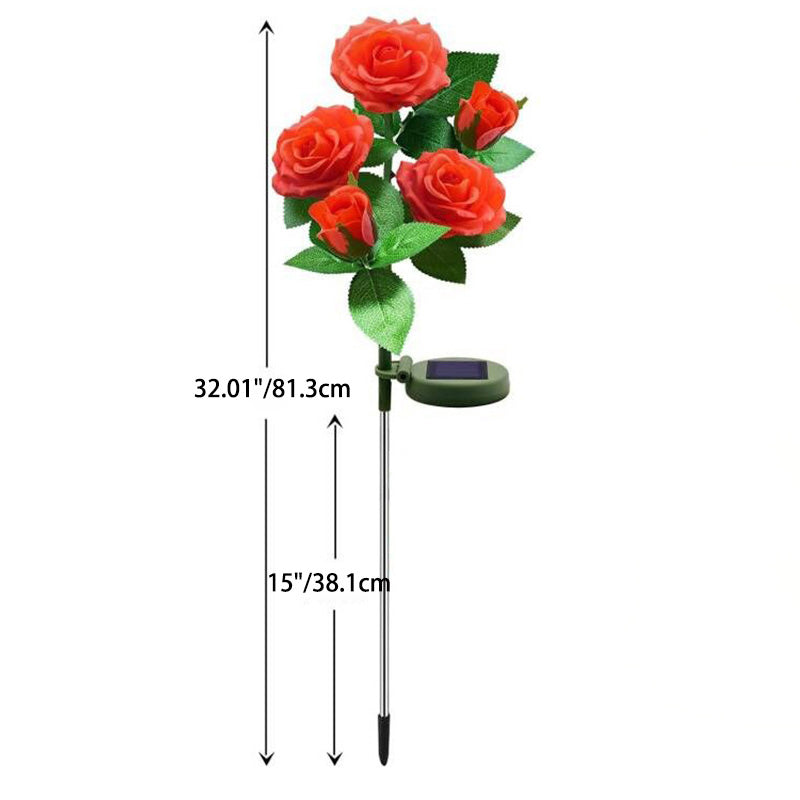 Moderne Art Deco Solar Vanntett Rosa Plast Rustfritt Stål LED Bakkeplugg Utendørs Lys For Hage | Skanto