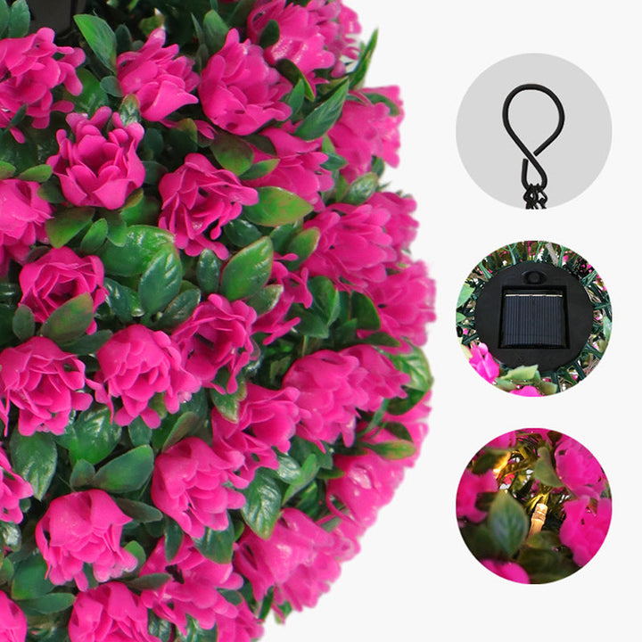 Moderne Art Deco Runde Blomsterbukett Plast LED Utendørs Lys For Hage | Skanto
