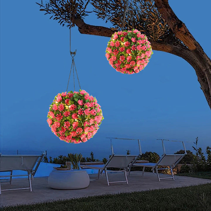 Moderne Art Deco Runde Blomsterbukett Plast LED Utendørs Lys For Hage | Skanto