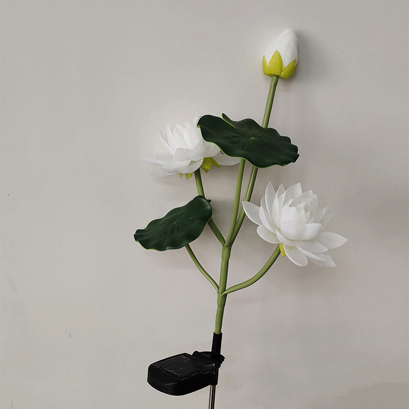Samtidig Kreativ Lotusblomst Lotusblad Silke Tøy Rustfritt Stål LED Landskapslys Utendørslys For Hage | Skanto