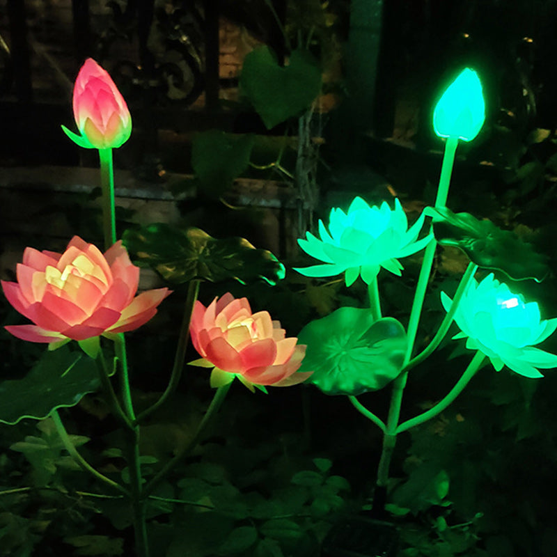 Samtidig Kreativ Lotusblomst Lotusblad Silke Tøy Rustfritt Stål LED Landskapslys Utendørslys For Hage | Skanto