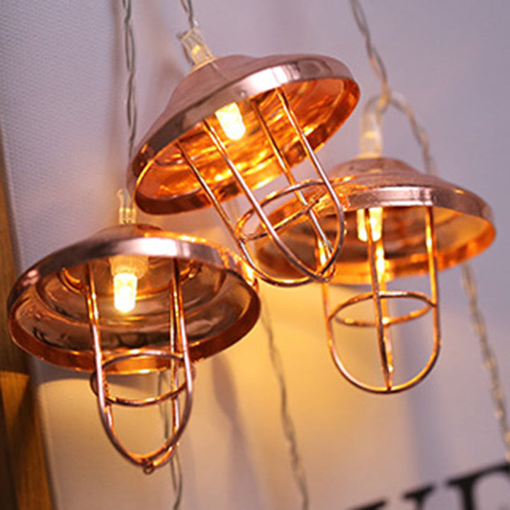 Skanto | Moderne Art Deco Mini Lantern Jern Plast LED Lyskjede For Soverom