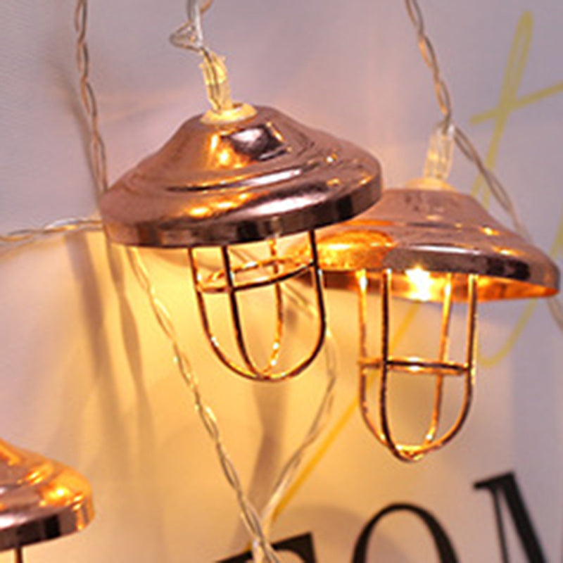 Skanto | Moderne Art Deco Mini Lantern Jern Plast LED Lyskjede For Soverom