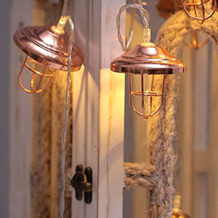Skanto | Moderne Art Deco Mini Lantern Jern Plast LED Lyskjede For Soverom