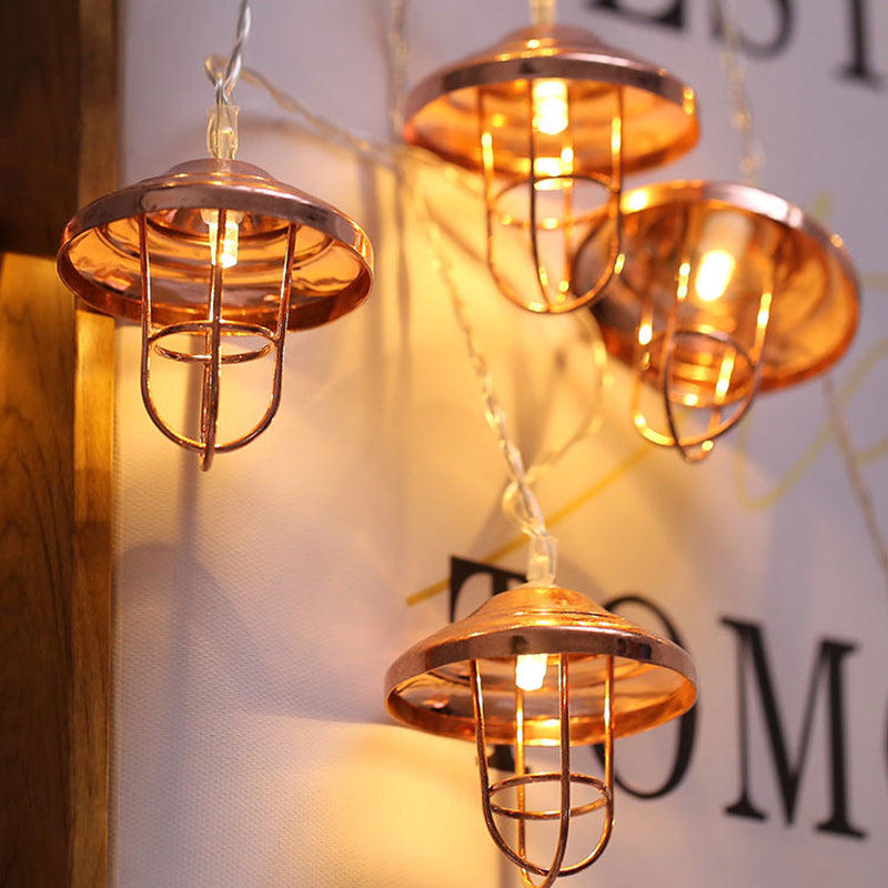 Skanto | Moderne Art Deco Mini Lantern Jern Plast LED Lyskjede For Soverom