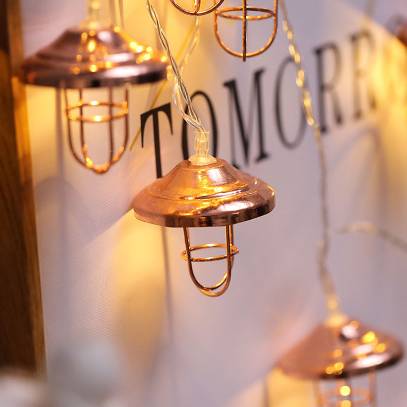 Norvo | Moderne Art Deco Mini Lantern Jern Plast LED Lyskjede For Soverom