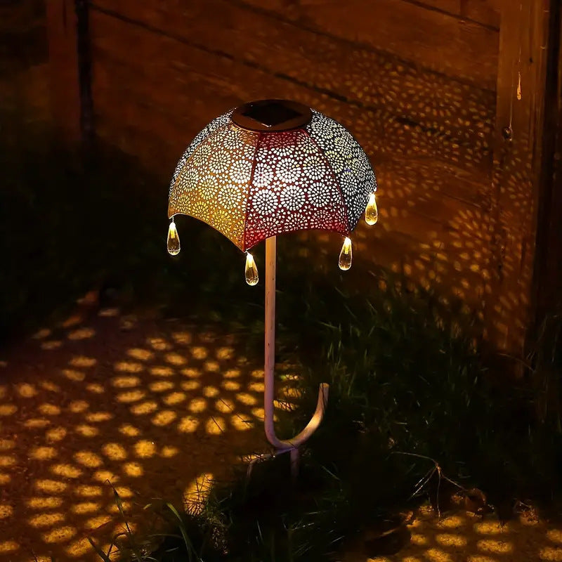 Moderne Art Deco Solvannskjerm Jern LED Bakkeplugg Utendørs Lys For Hage | Skanto