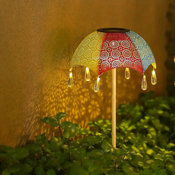 Moderne Art Deco Solvannskjerm Jern LED Bakkeplugg Utendørs Lys For Hage | Skanto