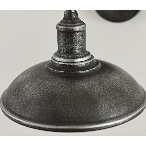 Moderne industriell rund potte lokk form buet stang jern skygge 1-lys vegglampe for uteplass | Skanto