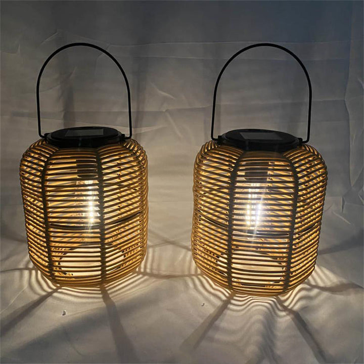 Moderne Art Deco Sol Vanntett Sylinder Lanterne Uthult Plast Jern LED Utendørs Lys For Hage | Skanto