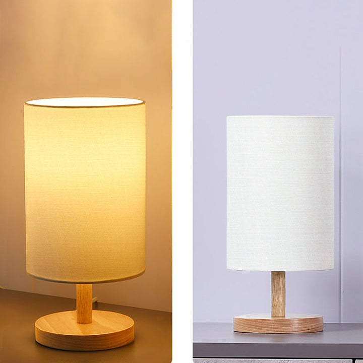 Skanto | Tradisjonell japansk sylinder trestoff 1-lamps bordlampe for stuen