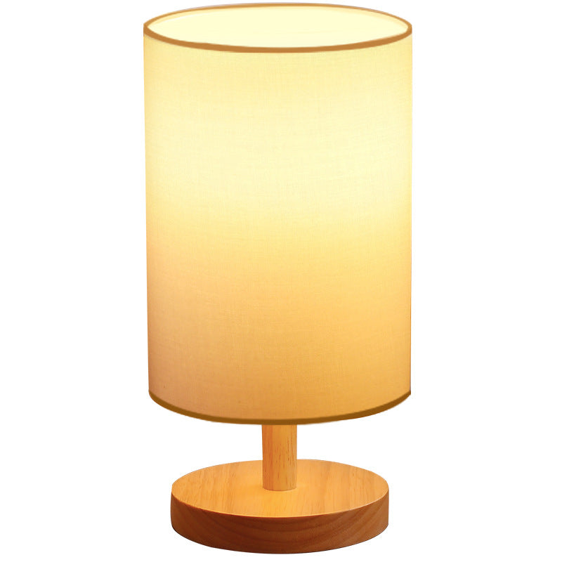 Skanto | Tradisjonell japansk sylinder trestoff 1-lamps bordlampe for stuen