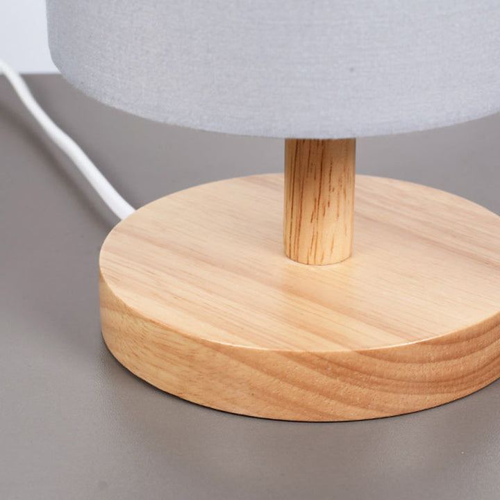 Skanto | Tradisjonell japansk sylinder trestoff 1-lamps bordlampe for stuen