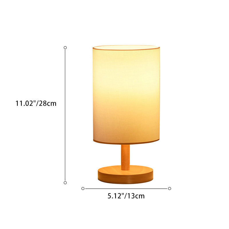 Skanto | Tradisjonell japansk sylinder trestoff 1-lamps bordlampe for stuen
