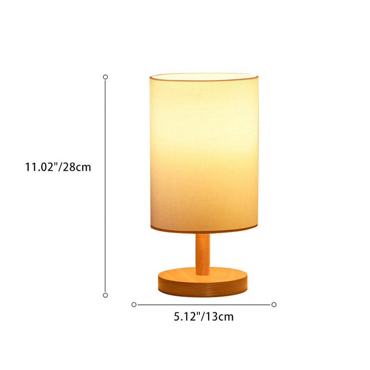 Skanto | Tradisjonell japansk sylinder trestoff 1-lamps bordlampe for stuen