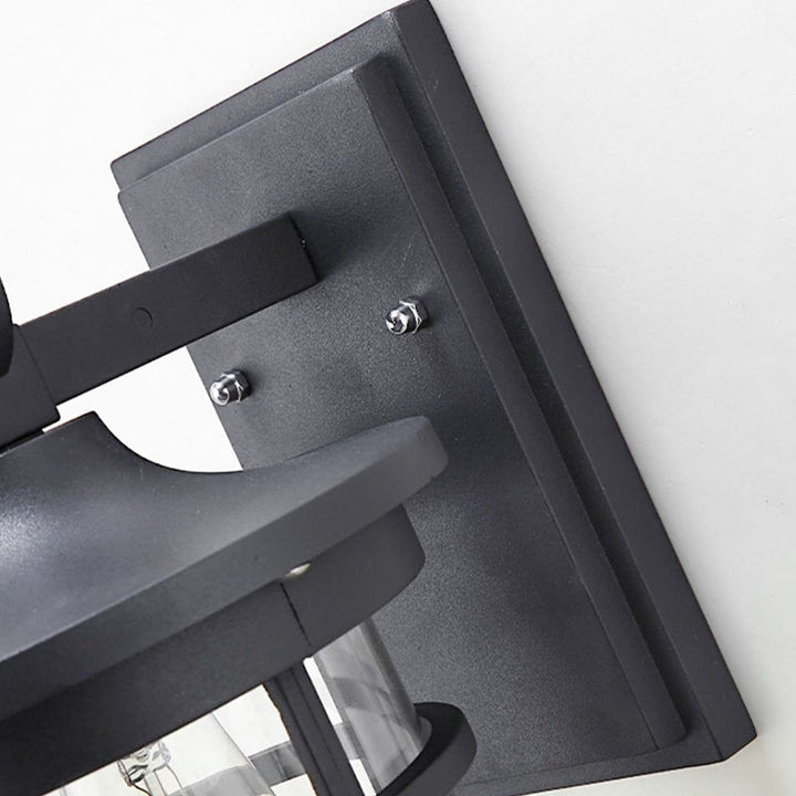 Moderne industriell søyle aluminium glass 1-lys vegglampe for hage | Skanto