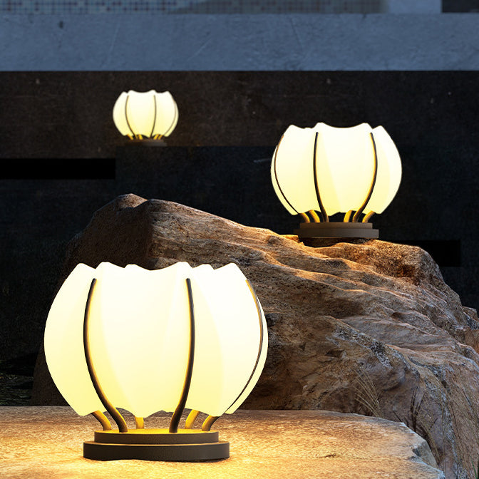 Moderne Kreativ Blomst Jern Plast LED Post Hode Lys For Hage | Skanto